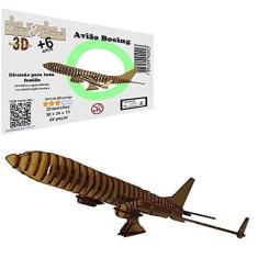 Imagem de Brinquedo Quebra Cabeça 3D Avião Boeing Mdf