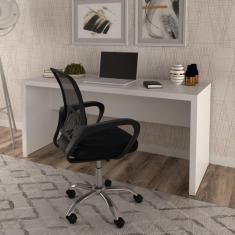 Imagem de Mesa para Escritório 163cm ME4109 com Cadeira Diretor Tela Mesh Tok 3310 Branco