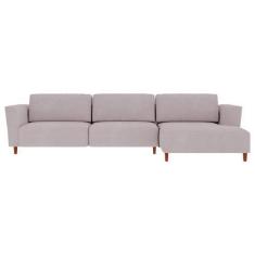 Imagem de Sofá 330cm Com Chaise Direita Franz Suede Rosê G52 - Gran Belo