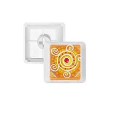 Imagem de Teclado mecânico de civilização antiga Totems do México de volume laranja Kit de atualização de jogos PBT
