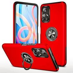 Imagem de SORAKA Capa para Xiaomi POCO M4 Pro 5G com suporte de anel invisível e placa de metal para montagem magnética em carro Capa rígida para PC Capa Xiaomi POCO M4 Pro 5G Capa