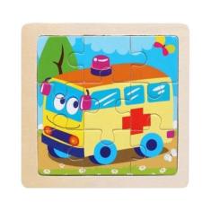 Imagem de Quebra-Cabeça De Madeira Montessori 11cm Para Crianças - Desenhos Anim