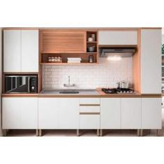 Imagem de Cozinha Completa Thela Macadâmia c/ Armário e Balcão de Pia Freijo/Bra