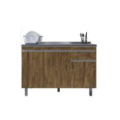 Imagem de Balcão Gabinete de Pia Pop 120cm Chocolate S/Tampo - Nathan