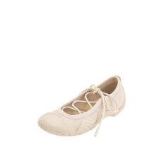 Imagem de JW PEI Tênis feminino de bailarina com cadarço Caitlin, Bege, 36