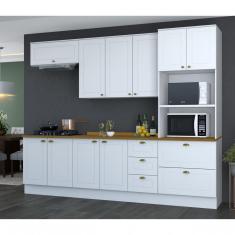 Imagem de Cozinha Completa 5 Peças 10 Portas 4 Gavetas Emily Espresso Móveis Branco HP/Marrom