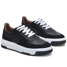 Imagem de Tênis Casual Masculino Couro Robusto Fechamento Cadarço - Free Jump, P