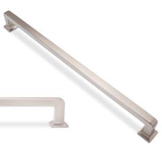 Imagem de BUKOBYHE Pacote com 6 puxadores de armário de cozinha de 25,4 cm, puxadores de armário de níquel acetinado escovado, puxadores de gaveta prateados, ferragens de cozinha de liga de zinco