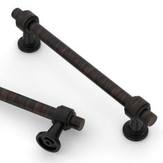 Imagem de Asidrama Pacote com 10 puxadores de armário de cozinha de bronze polido a óleo de 128 mm, puxadores de armário de cozinha para puxadores de gaveta de armário