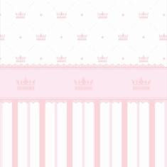 Imagem de Papel De Parede Lavável Listras s Bebê Coroada 12M