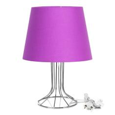 Imagem de Abajur Torre Dome Roxo Com Aramado Cromado