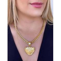 Imagem de Cordão 10Mm Grumet Feminino + Pingente Banhado A Ouro 18K