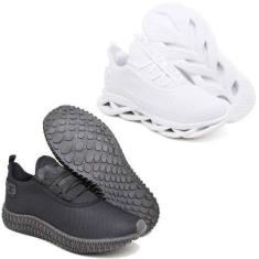 Imagem de Tênis Esportivo Confortavel Evoltenn Easy Solado 4D - 2 Pares Preto E