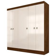 Imagem de Guarda Roupa Solteiro Helena 5 Portas Freijó/ Off Premium - M.a