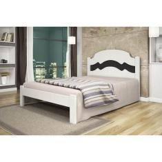 Imagem de Cama Casal Iris - Cambel Branco/Preto/Branco