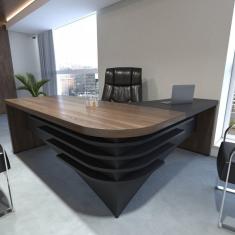 Imagem de Mesa para Escritório em L em Tamburato Diretor Artany Charuto/Preto