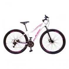 Imagem de Bicicleta Feminina Aro 29 Ksw Mwza 24v Câmbios Shimano Garfo Suspensão Branco-pink-violeta 15