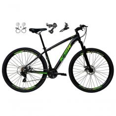 Imagem de Bicicleta Aro 29 Ksw Xlt 24v K7 Câmbios Shimano Freio Hidráulico Garfo Trava - Preto/verde Tam.19