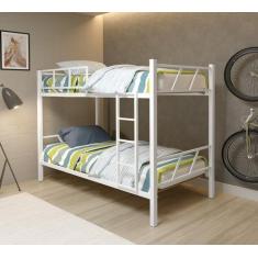 Imagem de Bicama Branco Solteiro De Ferro P/ Pousada / Hotel / Rancho - Lcn Móve