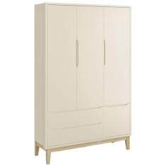 Imagem de Guarda-Roupa Retrô 3 Portas Classic New Areia Fosco com Natural - Rell