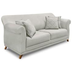 Imagem de Sofá Living 2 Lugares 1,60M Vênus Veludo Cinza Prata Pés Castanho - Pa