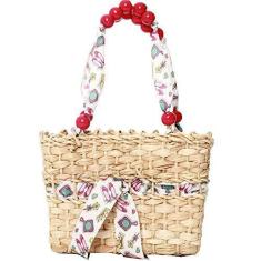 Imagem de Bolsa biro 2408 palha det alça bolinha fita desenhos 473999