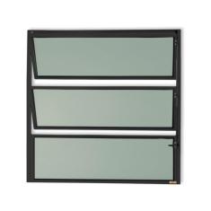 Imagem de Janela de Alumínio Basculante 60x60cm Vidro Mini Boreal Master Brimak Preto