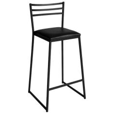 Imagem de Banqueta Alta Lisboa Em Aço Carbono Preto