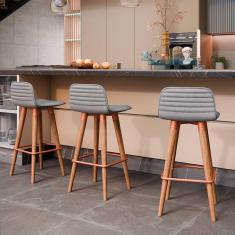 Imagem de Banqueta Baixa Linea Aço Cobre Assento Assento Cinza