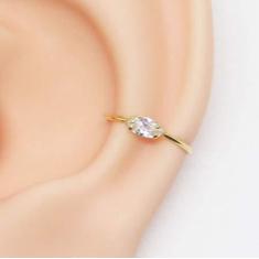 Imagem de Piercing Conch Folheado com Zircônia Navete