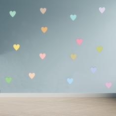 Imagem de Adesivo Infantil Corações Tons Pastéis Coloridos 55 Un