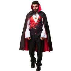 Imagem de Fantasia Drácula Vampiro Halloween Adulto Roupa e Capa Luxo
