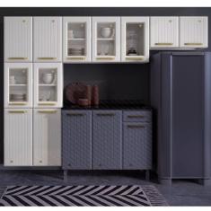 Imagem de Cozinha De Aço Compacta 3 Peças Com Vidros 11 Portas Diamante Telasul