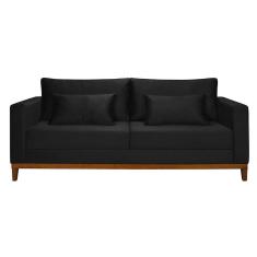 Imagem de Sofá 3 Lugares Bahamas Suede Preto 200 Cm