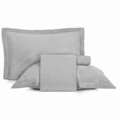 Imagem de Jogo De Cama Casal 4 Peças Altenburg Toque Acetinado Slim Zinc Cinza