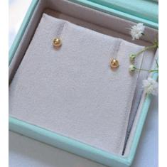Imagem de Brinco De Ouro 18K Bolinha De 4mm Infantil, Bebê, Recém Nascido Ou 2 F