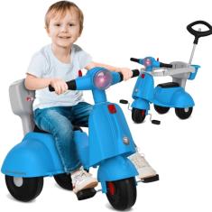 Imagem de Triciclo Passeio e Pedal Bandeirante Scooter Banderetta Azul