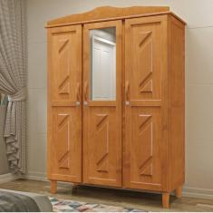 Imagem de Guarda Roupa Solteiro 3 Portas 3 Gavetas Madeira Mel
