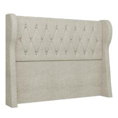 Imagem de Cabeceira Casal Queen Cama Box 160cm Malva I02 Bouclê Bege - Mpozenato