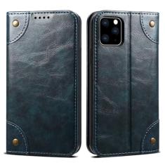 Imagem de Capa carteira de couro flip para iphone 15 14 13 12 11 Pro X Xs Max Xr 7 8 Plus Bolsa magnética com capa para telefone, azul escuro, para iPhone Xs Max