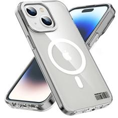 Imagem de YOUNGKIT Capa magnética compatível com iPhone 14, proteção total, transparente [antiamarelamento] capa traseira rígida à prova de choque militar e capa protetora macia para celular para 14 6,1
