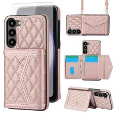 Imagem de Asuwish Capa de celular para Samsung Galaxy S23 Plus S23+ 5G Capa carteira celular com protetor de tela de vidro temperado com bloqueio de RFID, alça para cartão S23plus 23S + S 23 23+ SM-S916U 16.8