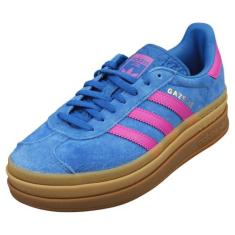 Imagem de Adidas Gazelle Bold W Tênis feminino de três camadas Q-Pannel com sola de goma, Azul/Roxo Burst/Azul, 36