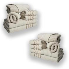 Imagem de Jogo De Toalhas 12pcs 4 Banhos 4 Rosto 4 Tapetes Bege