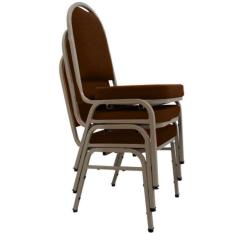 Imagem de 03 Cadeiras Para Hotel E Auditório Linha Hotel Marrom