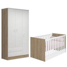 Imagem de Jogo De Quarto Infantil Doce Sonho Guarda Roupa 3 Portas E Berço Mini