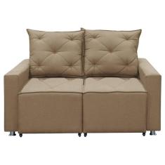 Imagem de Sofá Retrátil e Reclinável 2 lugares Bariloche 1.50cm C/ Molas Linho Shop das Cabeceiras