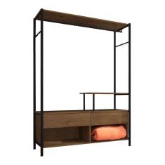 Imagem de Guarda Roupa Closet Barcelona Tubular 02 Gavetas Preto Demolição Artefamol