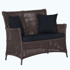 Imagem de 1 Sofá área Externa Igapó Alumínio Preta Corda Náutica E12 Marrom