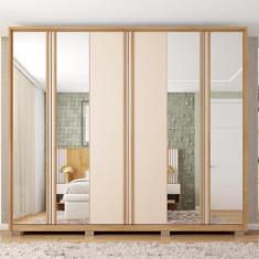 Imagem de Guarda Roupa Casal Com Espelho 6 Portas 4 Gavetas Suburban - Caemmun